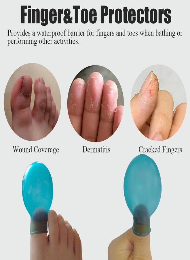 nsgglecher Finger Waterproof Sleeve, Toe Soak Sleeve, Reusable Silicone Nail Protector for Finger Cracking, Finger Pain and Shower Bath (4) - Image 5